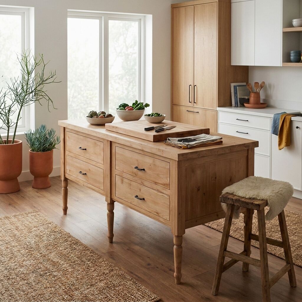 J Town 4 Drawer Kitchen Island - Image 6