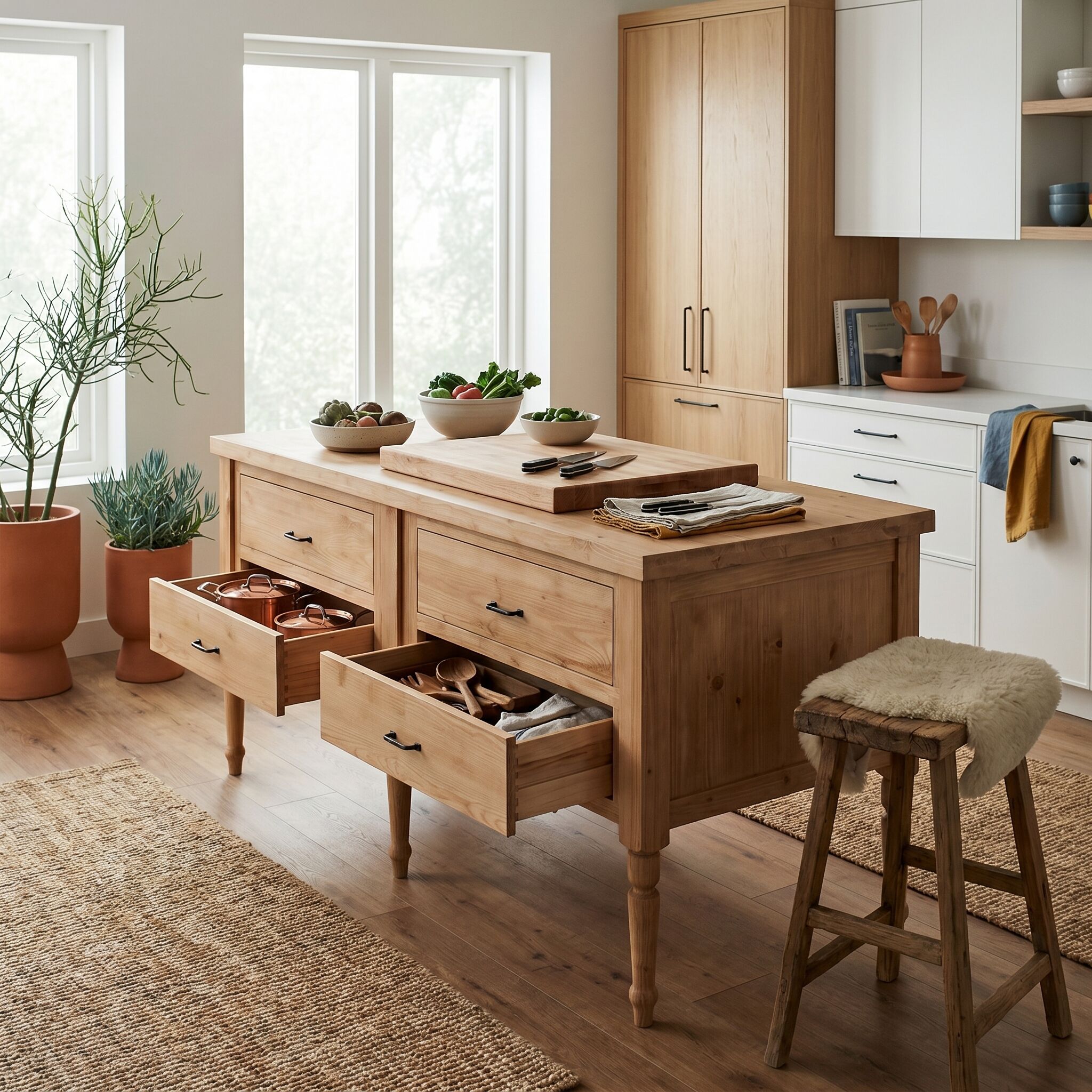 J Town 4 Drawer Kitchen Island - Image 7
