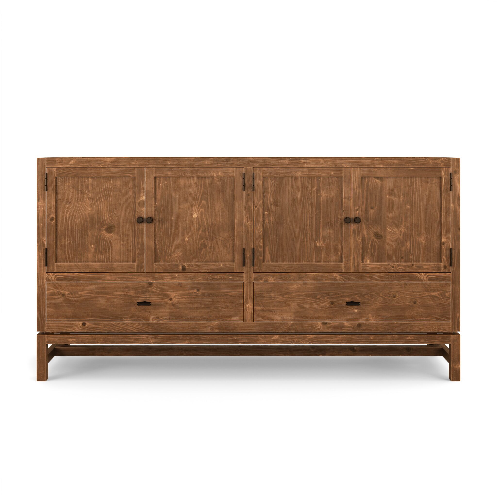 Front view of Diego solid wood bathroom vanity in British Tan finish